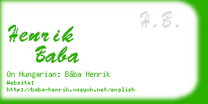 henrik baba business card