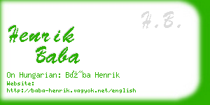 henrik baba business card